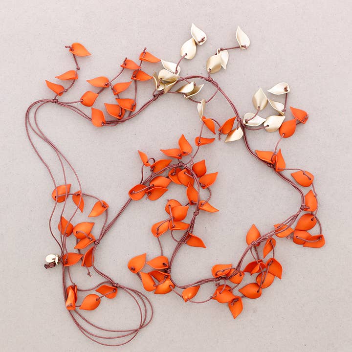 Sonata - Wholesale Bib Necklace - Long Necklace with Resin Petals Pendants11