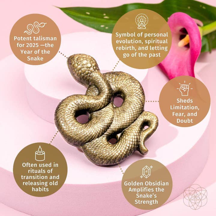 Conscious Items – Großhandel Spiritueller Stein/Kristall – Ungebrochen: Der Goldene Obsidian-Schlangentotem3