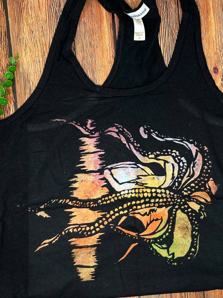 Camiseta de yoga para mujer Octopus 2 pintada a mano para venta al por mayor de Third Wolf Designs