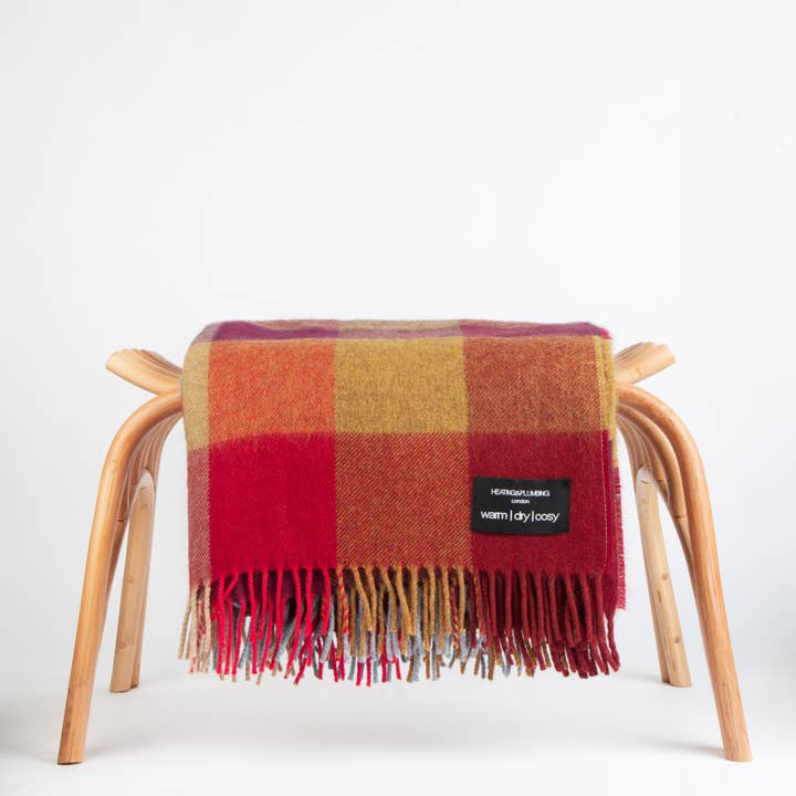Heating & Plumbing London - Wholesale Throw Blanket - Alpaca & Merino Lambswool Blanket Bright Coloured Checks5