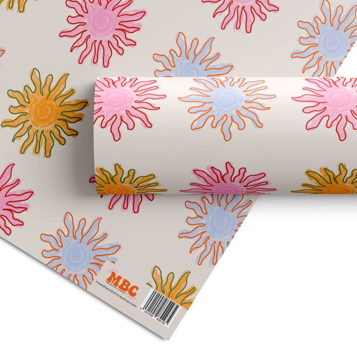 Sunshine Pattern Gift Wrap for wholesale by Maddison Ball Creative