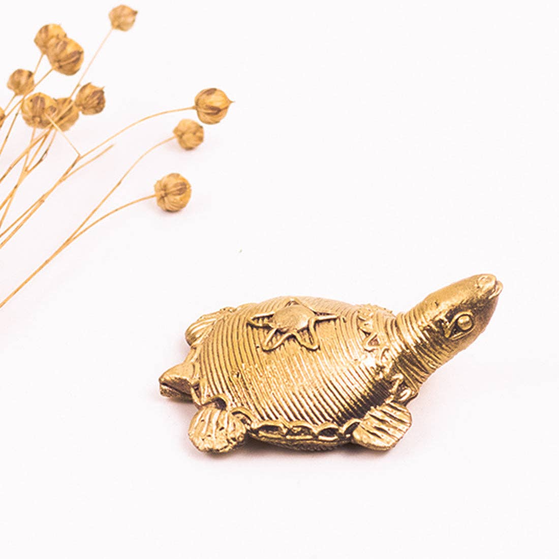 Svadia – Estatueta decorativa por atacado – Figura de jogo 'Dhokra Tortoise' Handgjord em Dhokra-Konst3