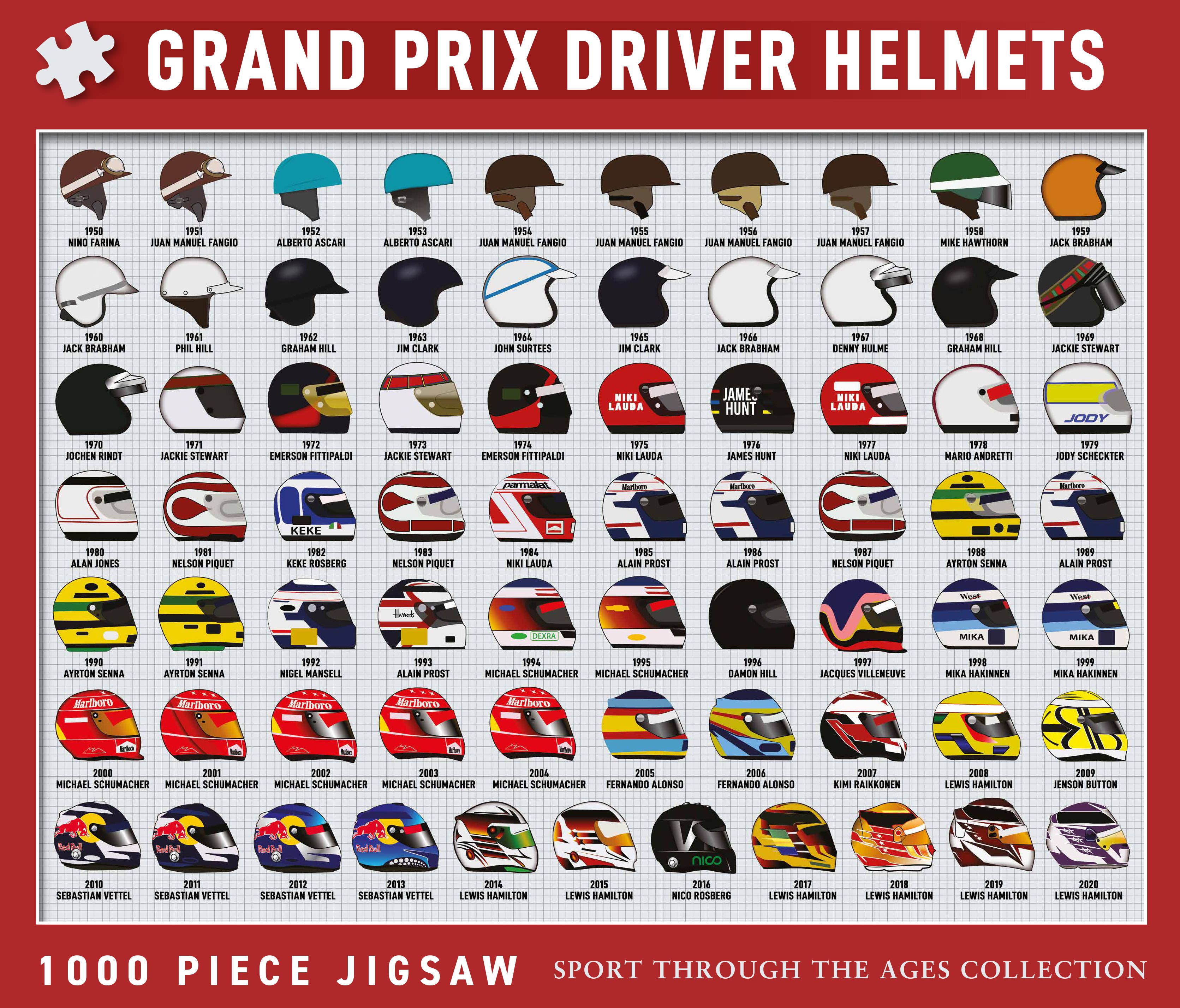Coach House Partners – wholesale Puzzle – Adult – Grand Prix Driver Helmets 1000 Piece Jigsaw 1