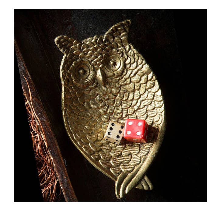 Vagabond Vintage - Wholesale Jewelry Dish - Pewter Owl Jewelry/Coin Tray in Gold0