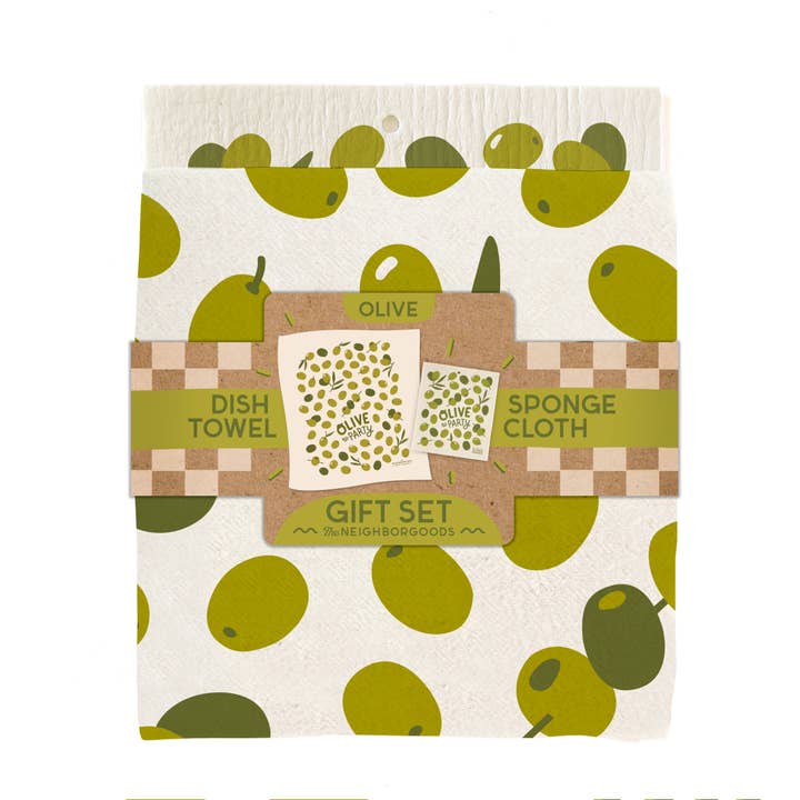 Olive - Ensemble de torchon + chiffon éponge pour la vente par The Neighborgoods