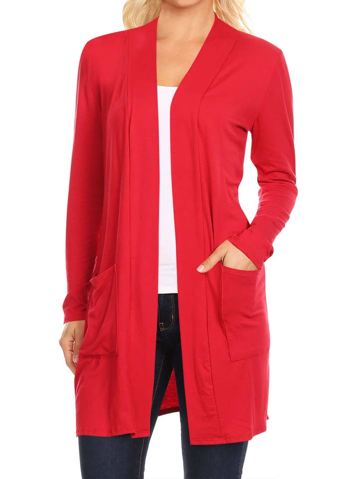 MOA COLLECTION - Wholesale Cardigan - Women's - Women's Long Sleeves Casual Solid Outerwear Sweater Cardigan18