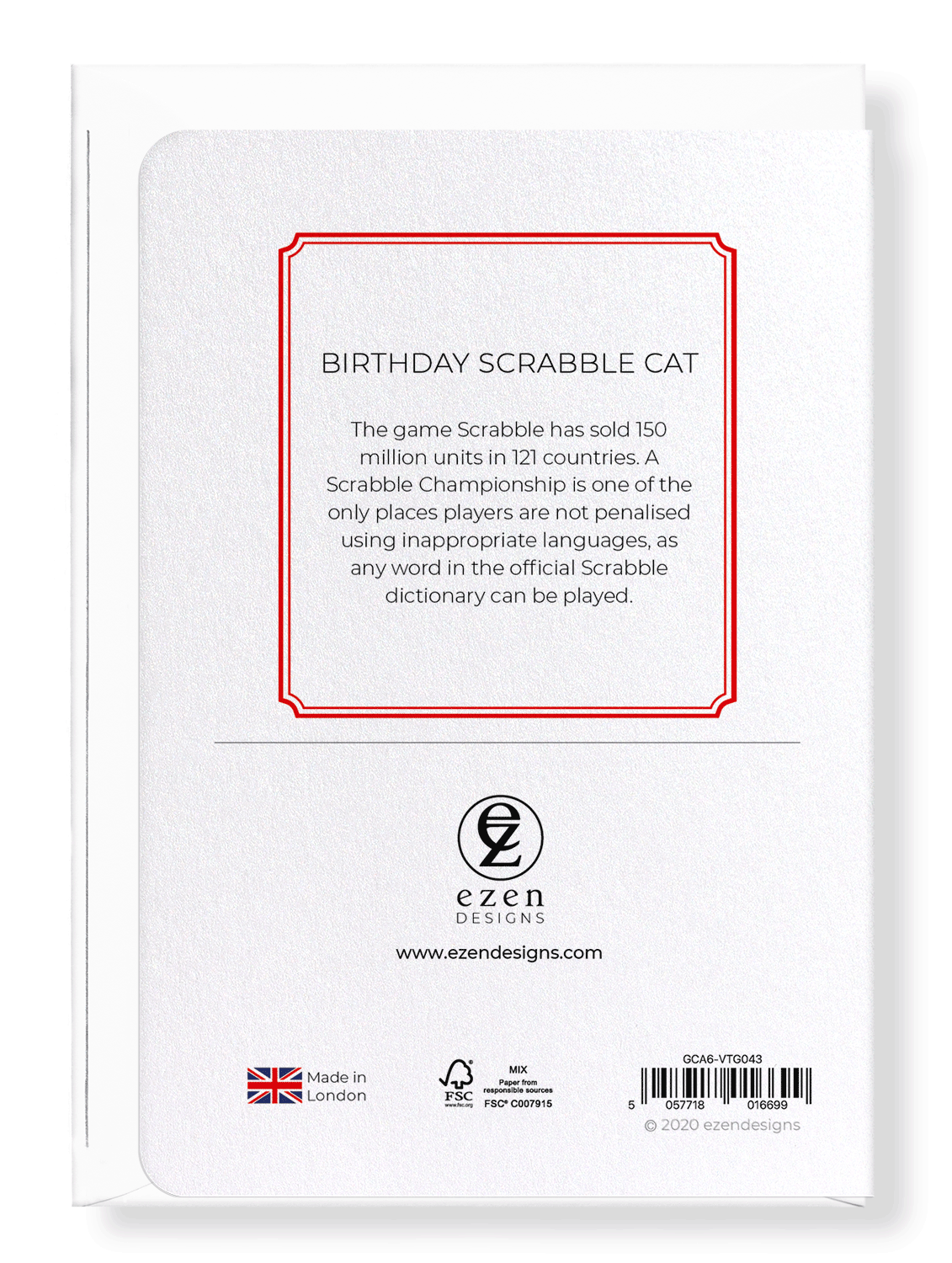 Ezen Trade - Wholesale Birthday Card - BIRTHDAY SCRABBLE CAT: Greeting Card1