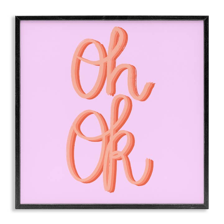Oh Ok Script Framed Art for wholesale by Stupell Industries