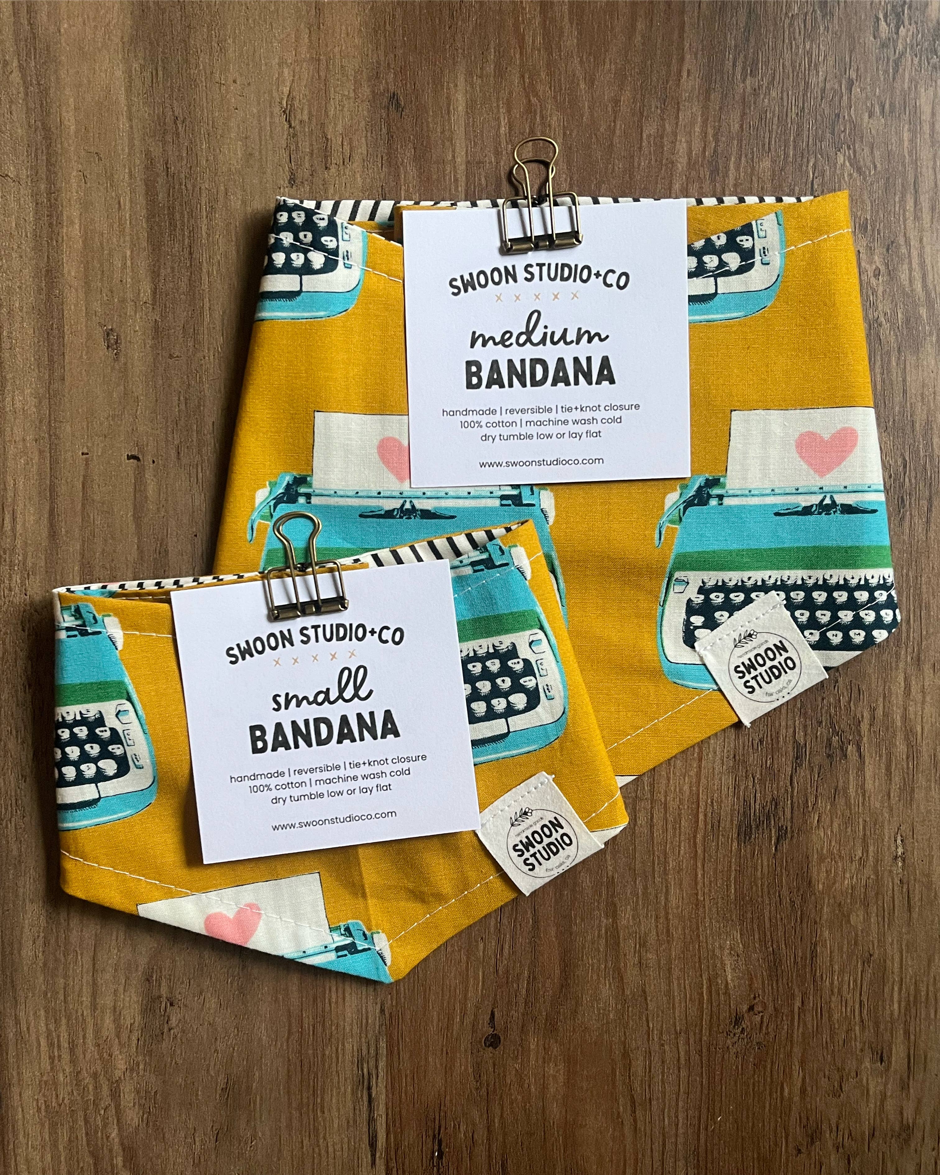 Swoon Studio + Co - Wholesale Pet Bandana - Dog - Typewriter Pet Bandana0