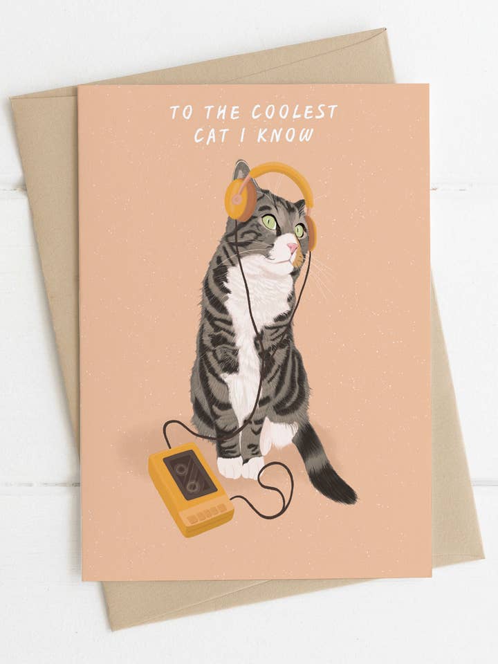 Au chat le plus cool que je connaisse | Carte de la Saint-Valentin pour la vente par Illustrations Its Funny Howww Inc