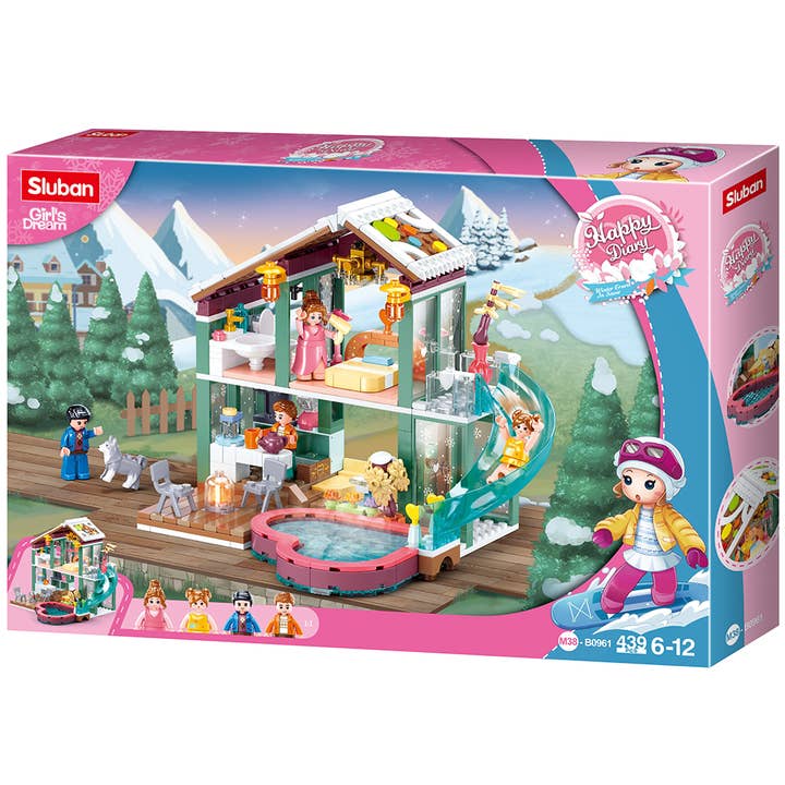 Kit de construction en briques pour le chalet de station d'hiver (439 pièces) pour la vente par Texas Toy Distribution