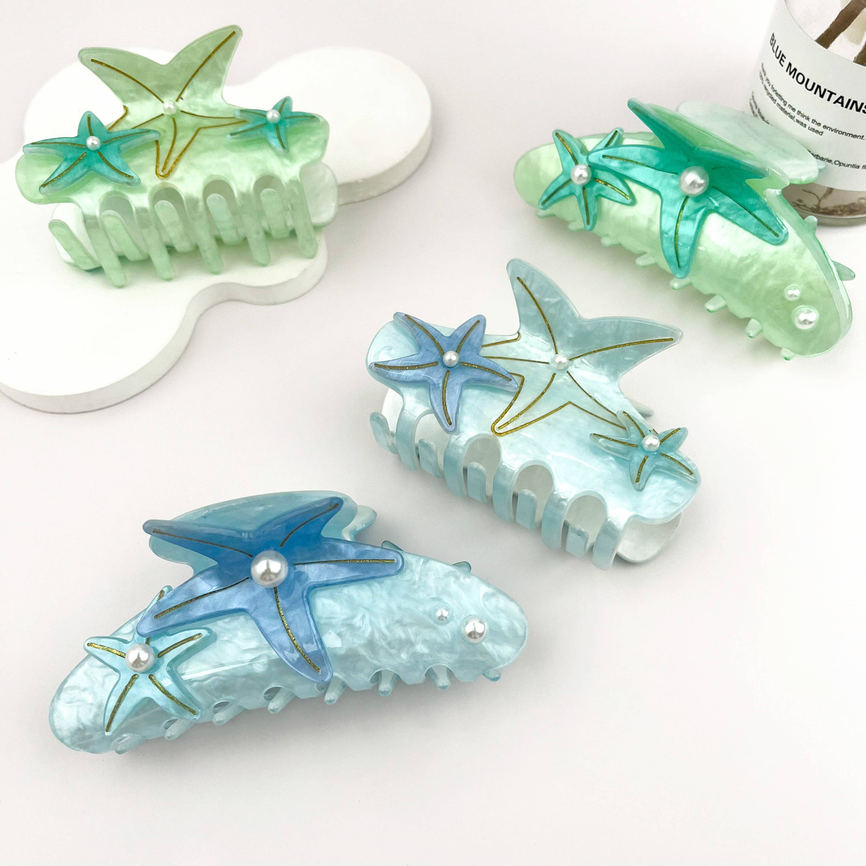 mildstyles - Wholesale Hair Clip - Women's - Iridescent Pearl Starfish Hair Claw Clip – Ocean Fantasy3