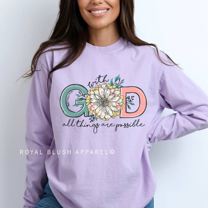 Com God Todas as Coisas São Possíveis Transfer de Cor Completa por atacado de RBA Transfers