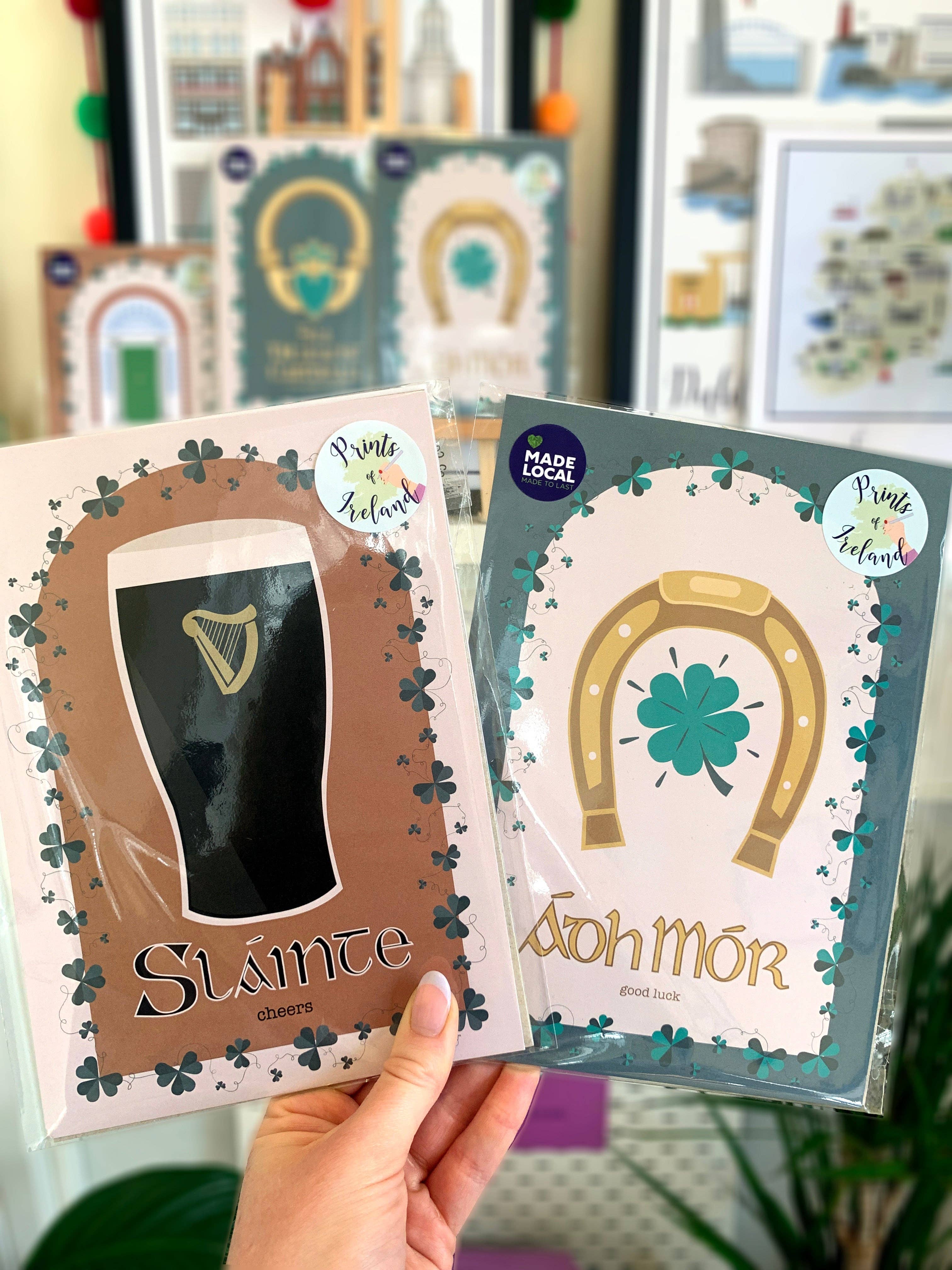 Prints of Ireland - Vendita all'ingrosso Stampa artistica - Ádh Mór - Stampa con simboli irlandesi1