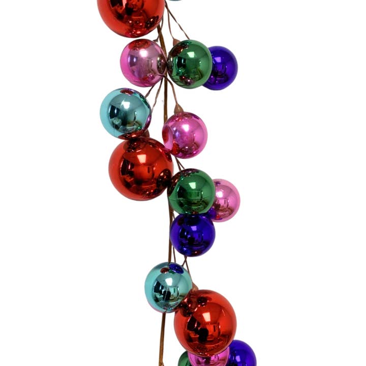 David Christopher's Collection - Wholesale Bunting/Garland - FUN AND FESTIVE CHRISTMAS BALL GARLAND MULTI 6'