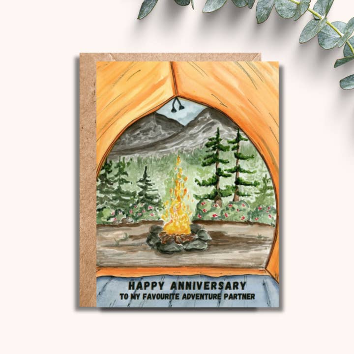 Carte de vœux Adventure Anniversary pour la vente par Amy Rae Maker