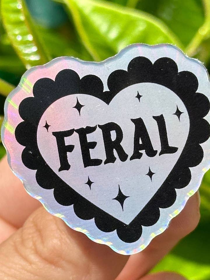 Feral Holographic Acrylic Pin for wholesale by ShlemonArt
