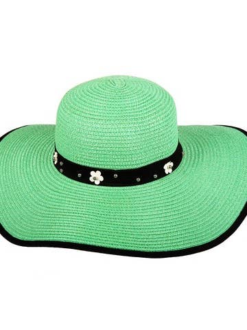 Chic Headwear Floppy Paper Braid Sun Hat w/ Flower for wholesale by SP Sophia Collection