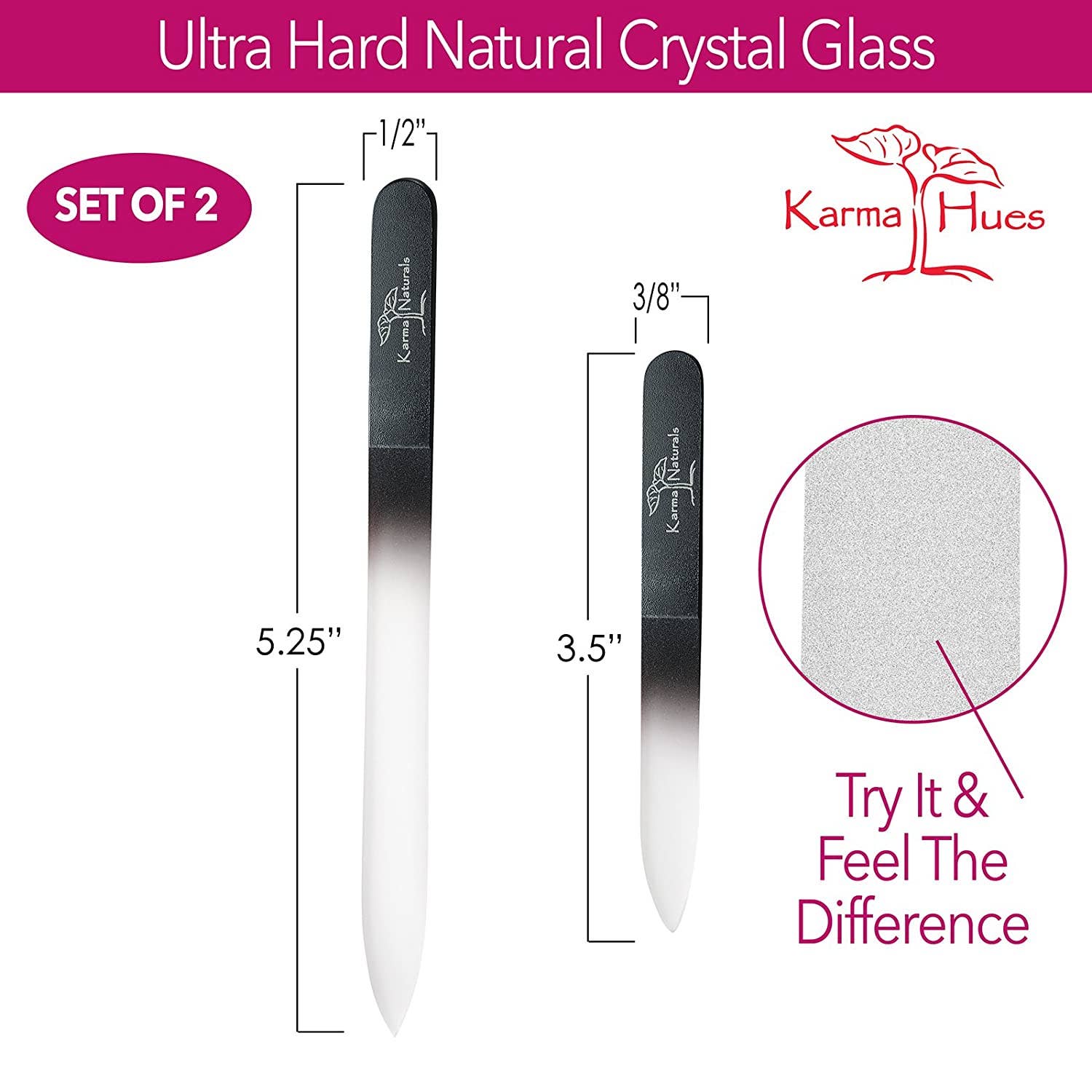 Karma Organic spa – wholesale Nail file – Amazing Glass Nail Files - Set of 23
