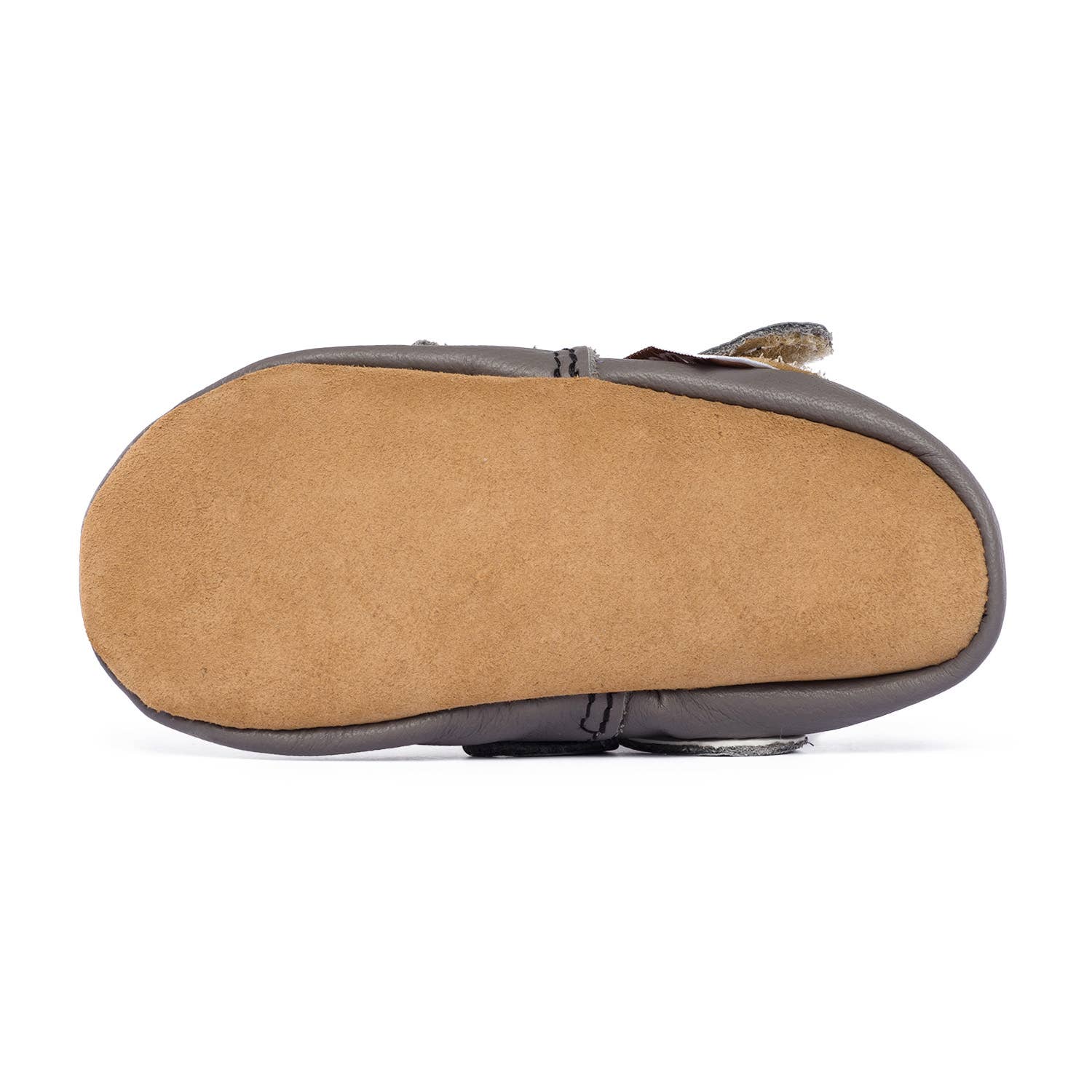 Boudioubou - Wholesale Pantoffels - Baby - MIA - Barefoot leren pantoffels met kras, Cat, donkergrijs0