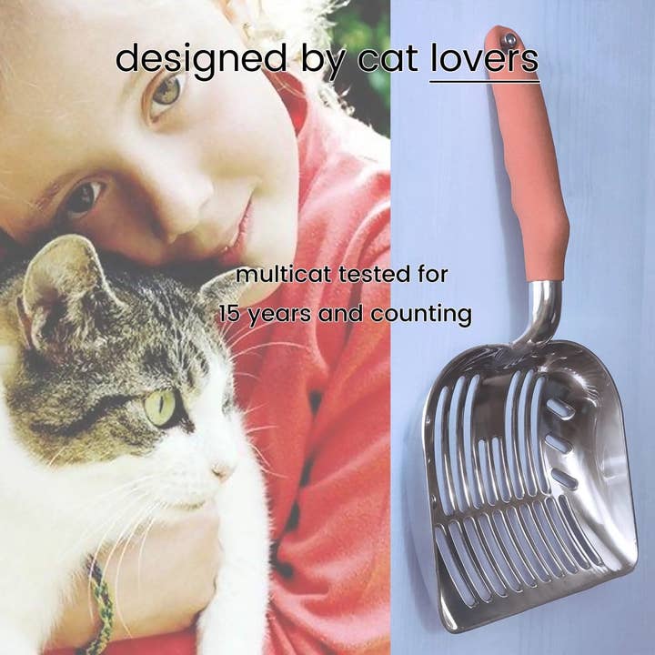 Playful Tail - Wholesale Cat Litter - DuraScoop® Premium Multicat Cat Litter Scoop, Solid Metal (Multiple Colors Available)