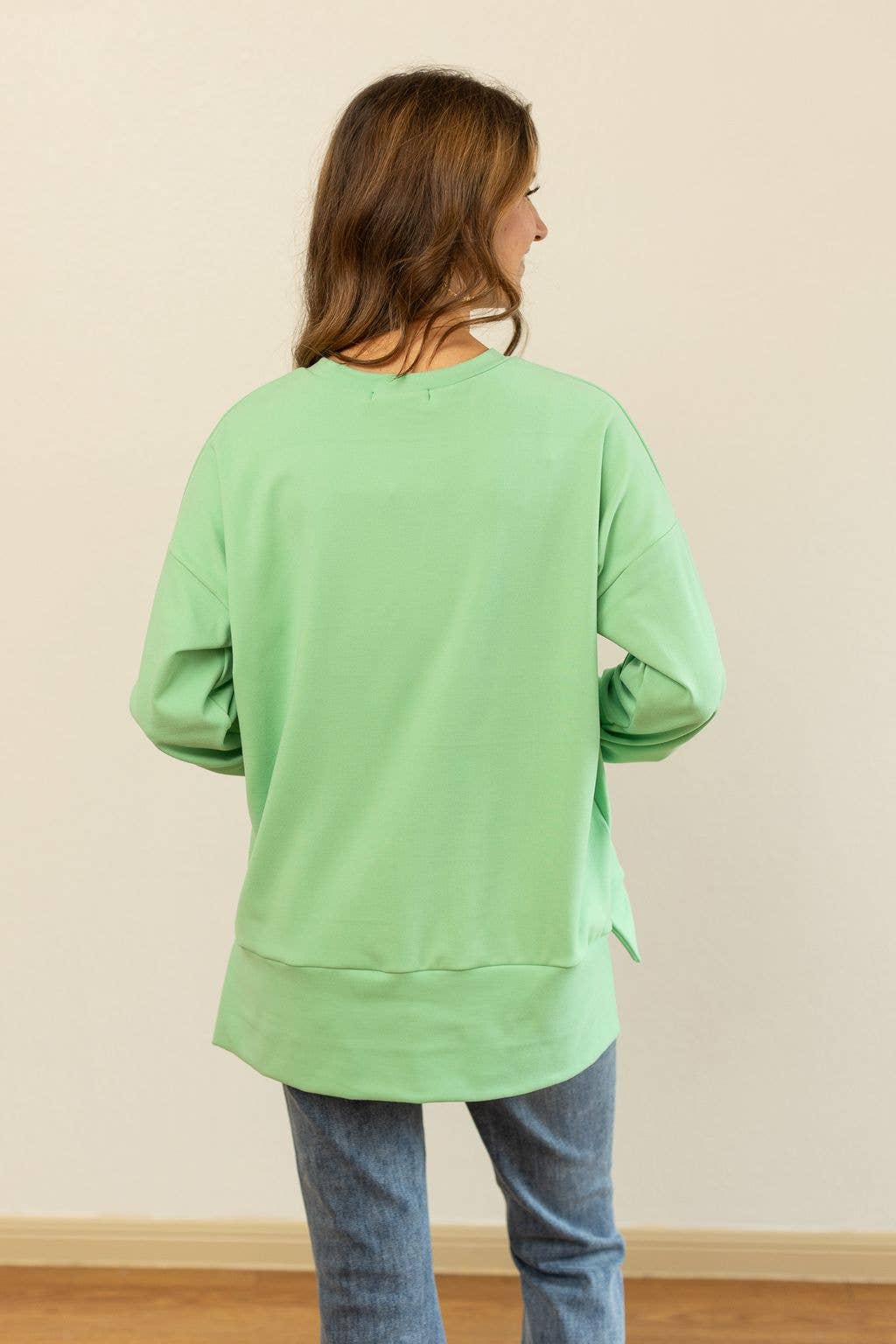Micro fleece Crewneck, Sea Foam Green for wholesale on Faire2