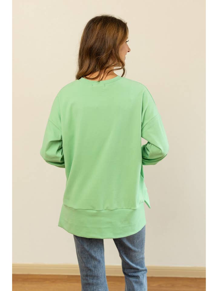 Micro fleece Crewneck, Sea Foam Green for wholesale on Faire2