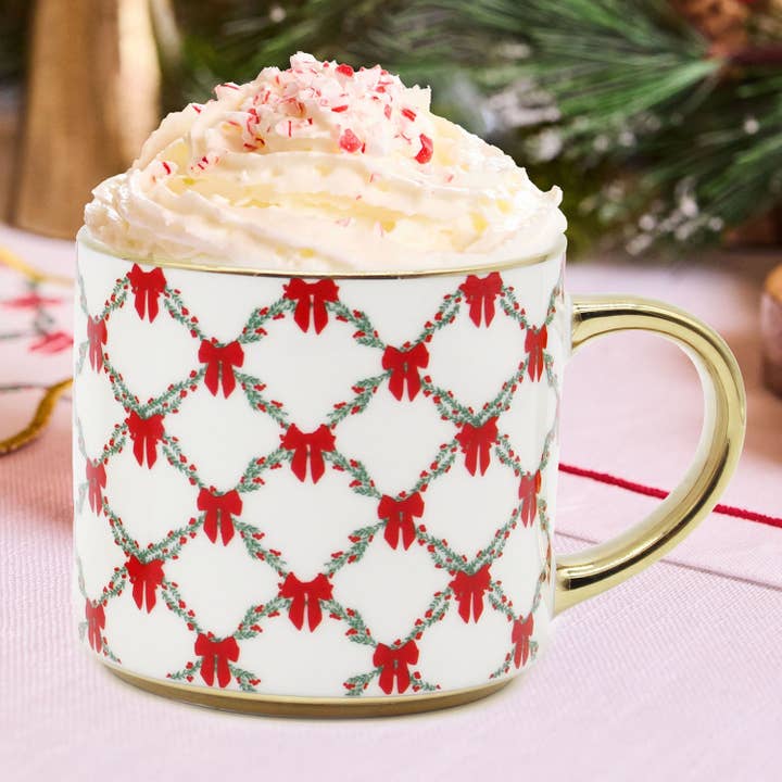 Café Mug Holiday Trellis for wholesale by Mary Square