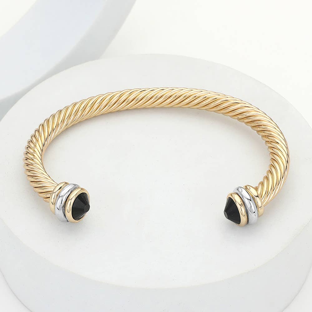 Sensibling Corp. - Wholesale Cuff Bracelet - Stone Tip Twisted Rope Cuff Bracelet
9