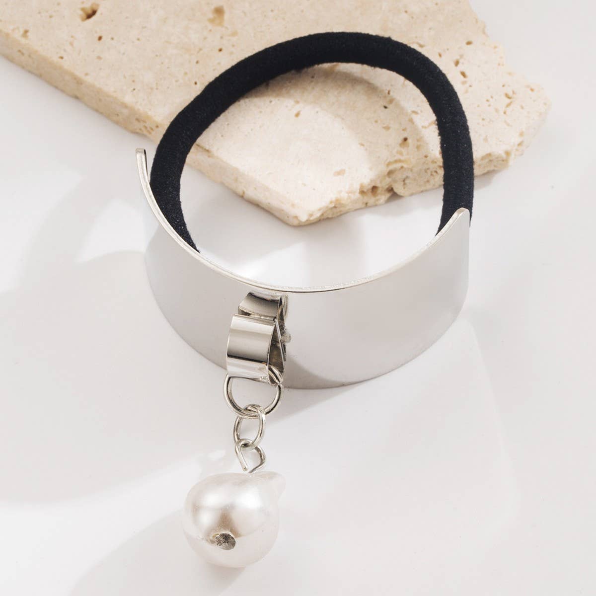 ACCITY - Wholesale Hair Tie - Gold Waterdrop Heart Pendant Elastic Hair Tie_CWAHA61865