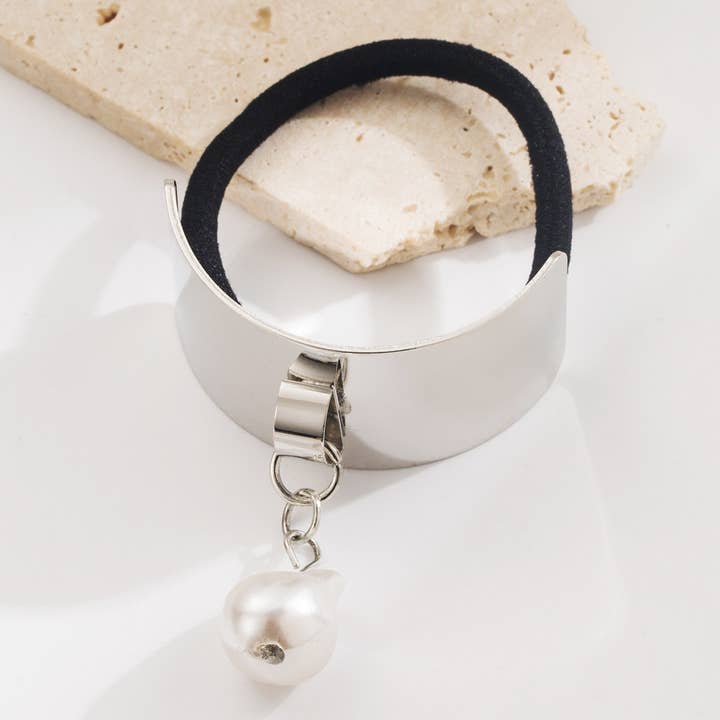 ACCITY - Wholesale Hair Tie - Gold Waterdrop Heart Pendant Elastic Hair Tie_CWAHA61865