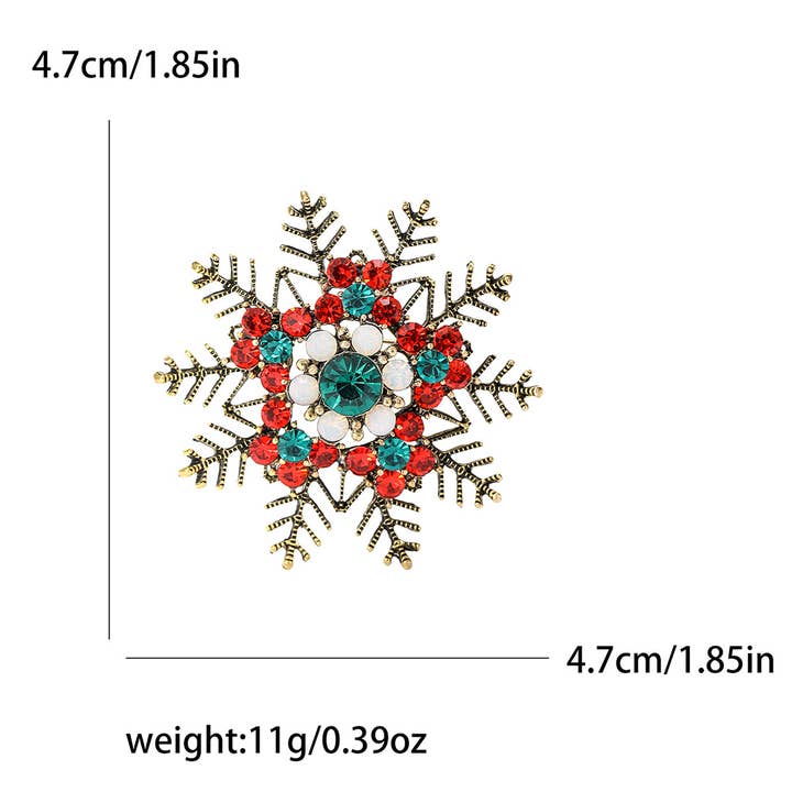 Vintage Rhinestone Snowflake Brooch, Christmas / Winter Pin for wholesale on Faire3