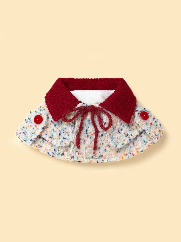 Cape en tweed pour les fêtes de Noël avec bandana et nœud pour la vente par BarkBarkBaby