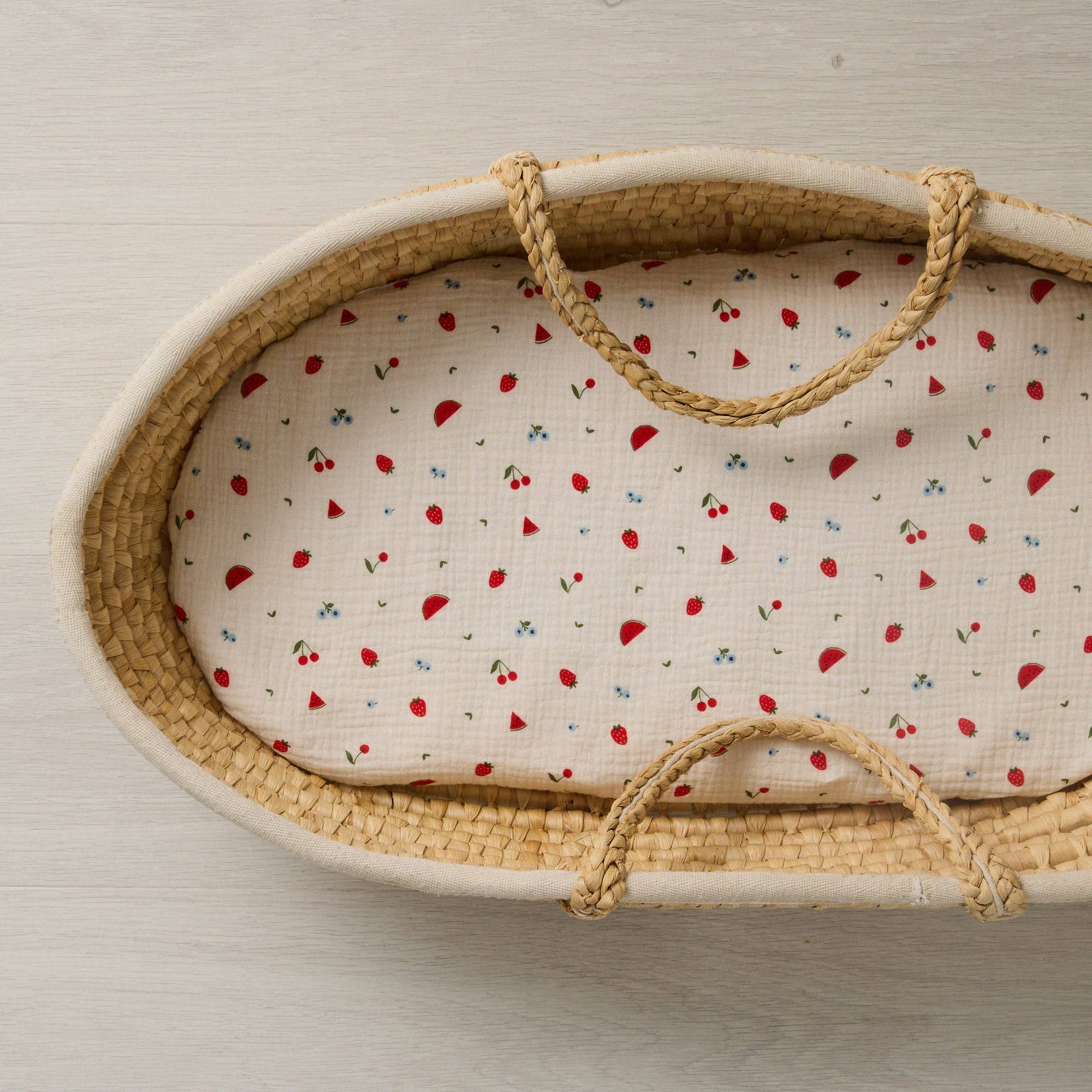 Over the Dandelions - Wholesale Swaddle - Baby - Organic Muslin Swaddle Sweet Pickings - DUE BACK 1st Feb3