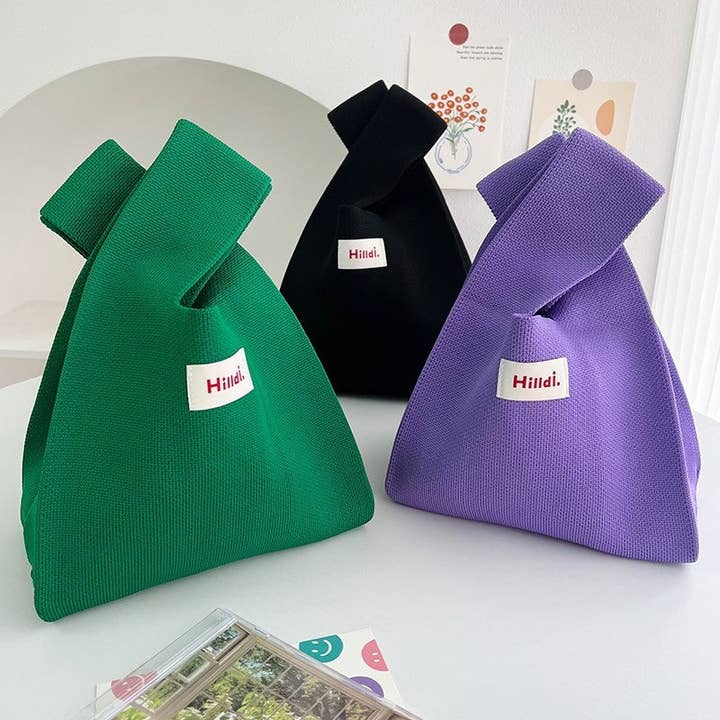 UZ Wholesale Store - Wholesale Tote Bag - Women's - Solid Color Minimalist Versatile Knitted Tote Bag9