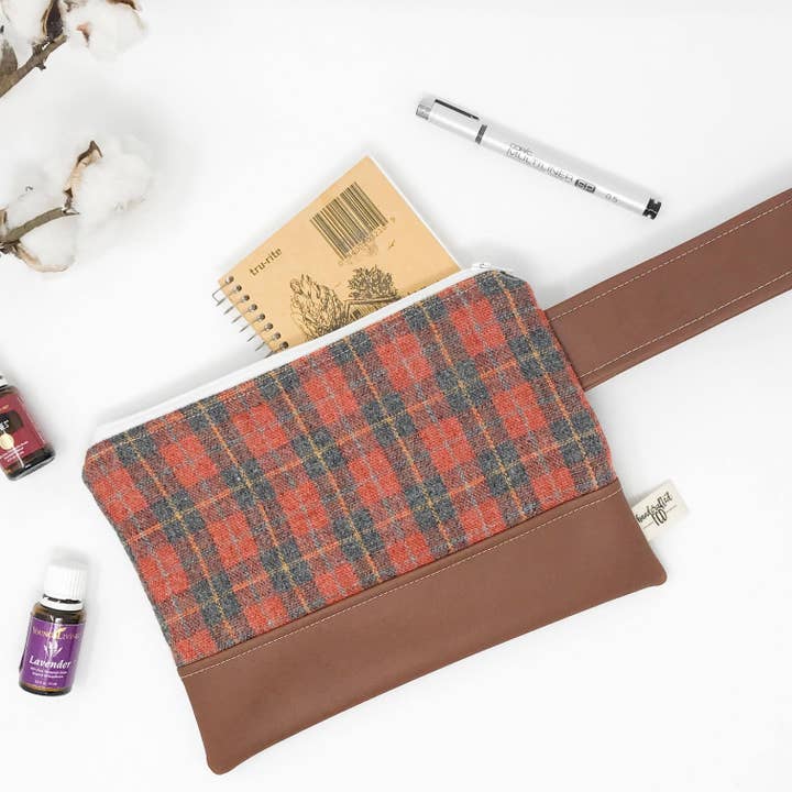 Handcrafted FCD - Wholesale Wristlet - Mini Wristlets - Autumn Plaid