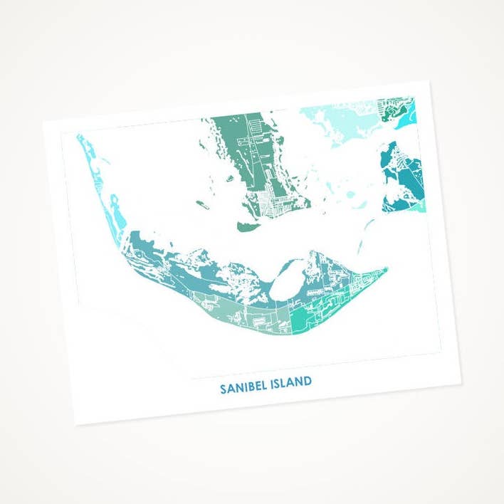 Juanita's Adventures - Wholesale Art Print - Juanitas Sanibel Island Map Print1