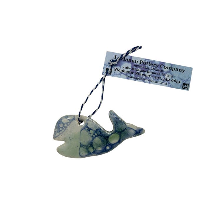 Whale Ornament for wholesale by Leelanau Pottery Co