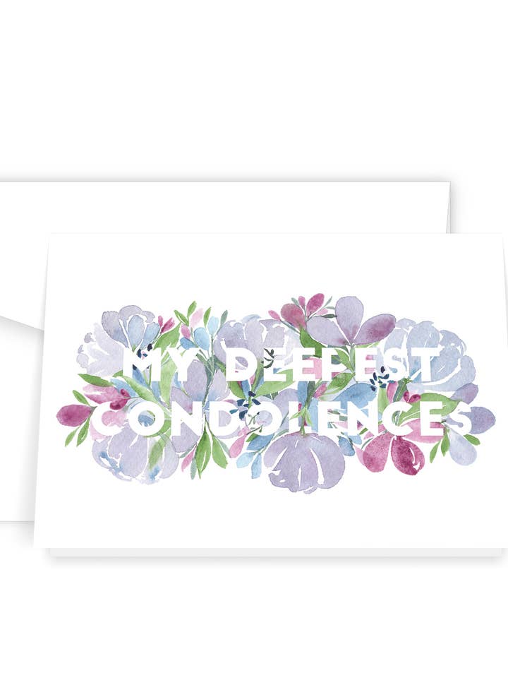 Floral Condolences Greeting Card for wholesale by Ellen Walsh Designs