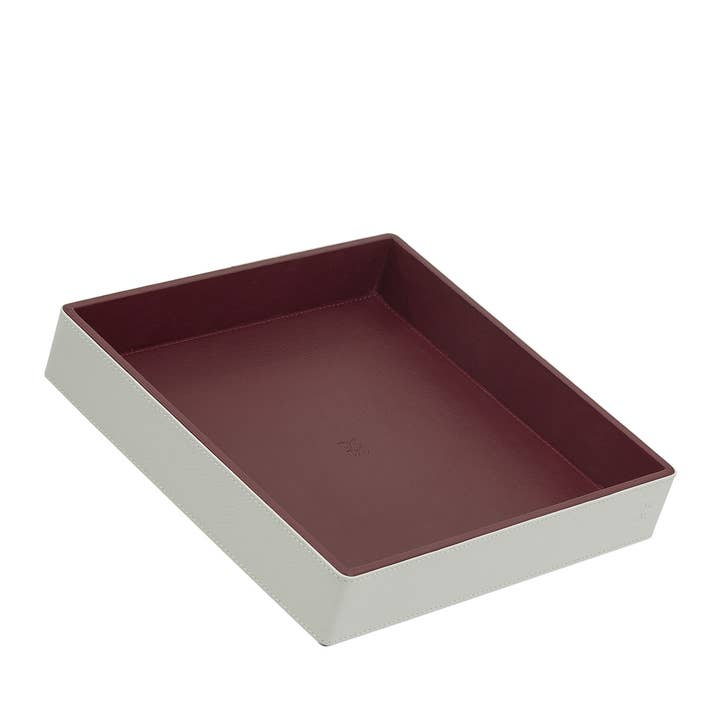 Dudu Leather Valet Tray Home Office Pearl-Burgundy for wholesale by dudu