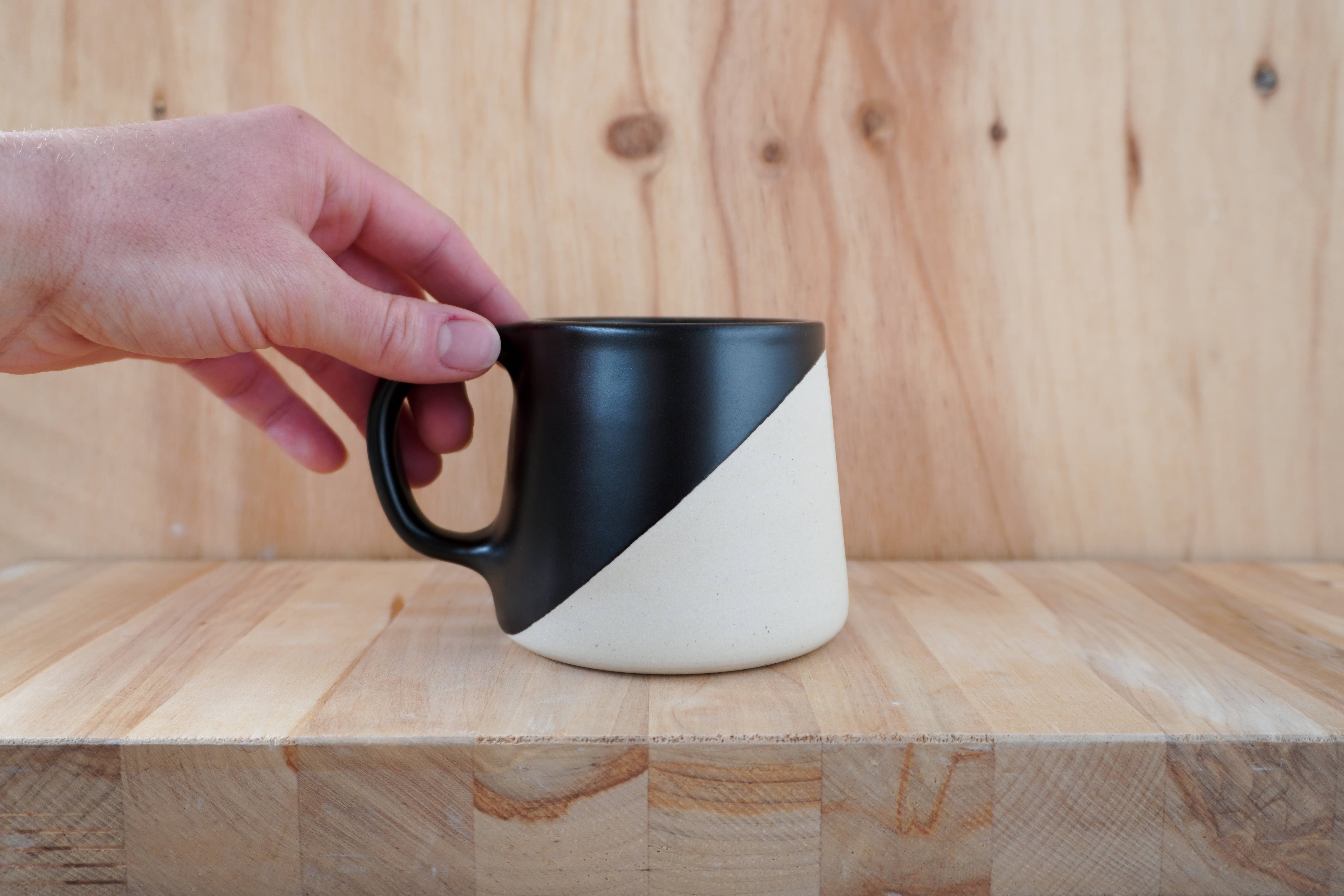 Shelby Page Ceramics - Wholesale Coffee Mug - Classic Taper Mug - Angle Dip10