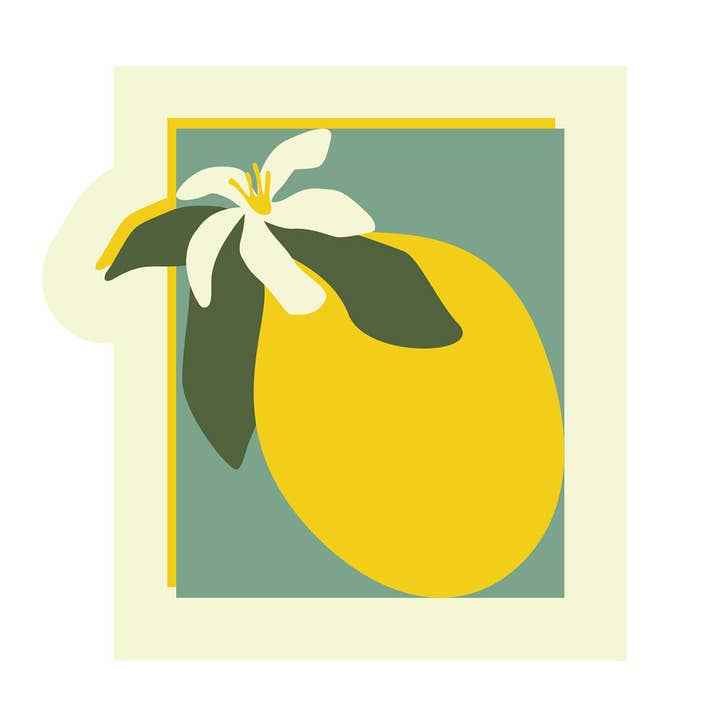 Funky Lemon Sticker for wholesale by Kristin Cronic Studio