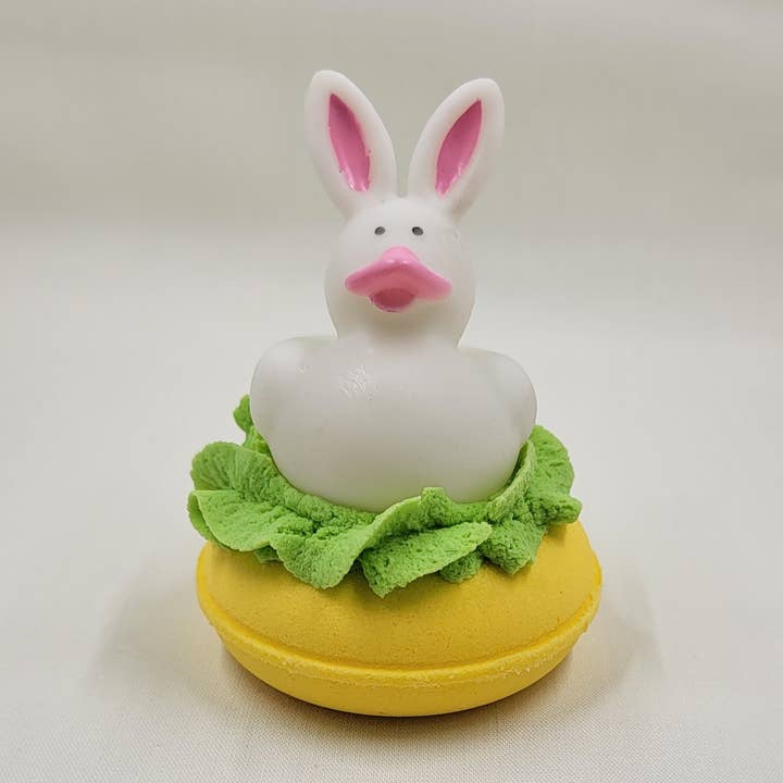 Easter Bunny Rubber Duck Donut Bath Bomb, Easter Basket Gift for wholesale by Fizz Bizz