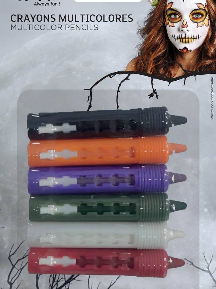 Lápis de Maquilhagem Halloween - Retrátil - Conjunto de 6 por atacado de P'tit Clown