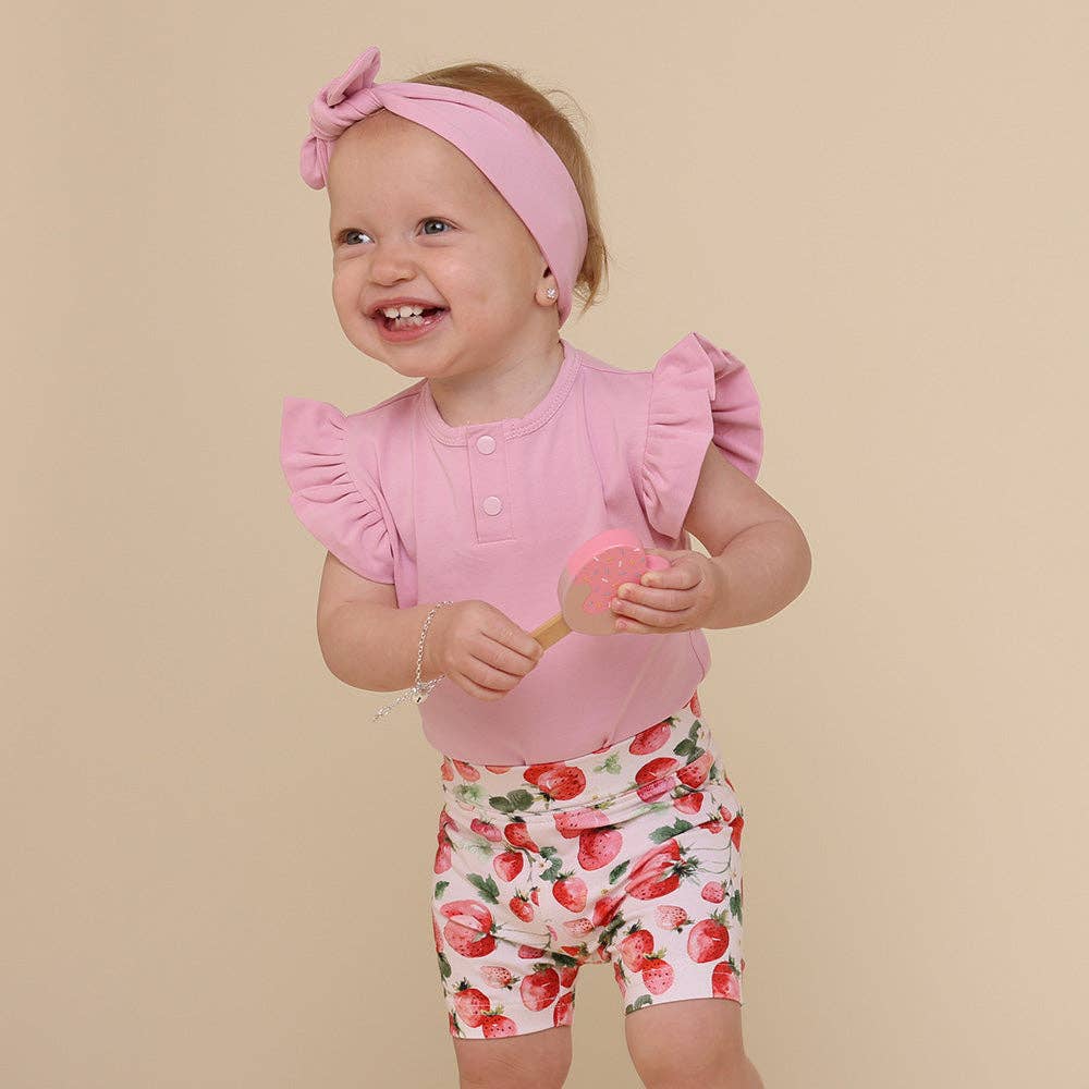 Snuggle Hunny - Wholesale Shorts – Baby - Strawberry Organic Bike Shorts3