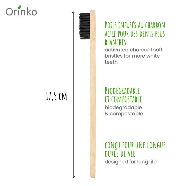 Orinko - Wholesale Toothbrush - 8+2 FREE: Bamboo toothbrush x1
