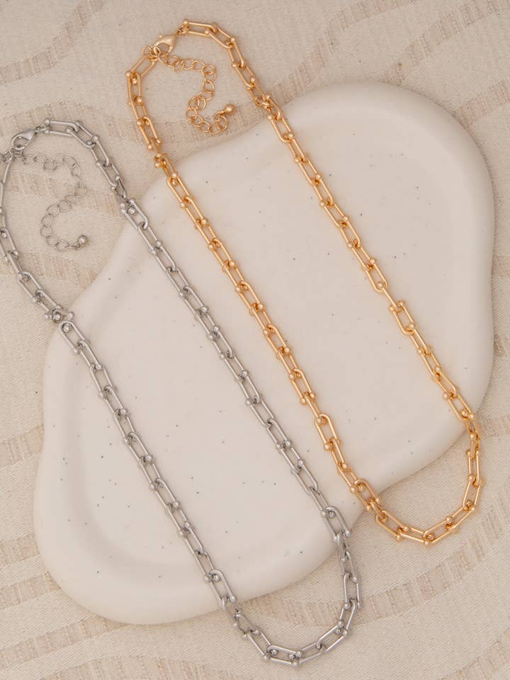 Polished Horseshoe Link Chain Necklace for wholesale by SP Sophia Collection