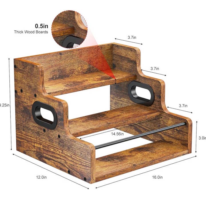 Glow & Behold Wooden Display Stand with Ingredient/Logo Sign for wholesale by Glow and Behold Tallow Lotions and Balms