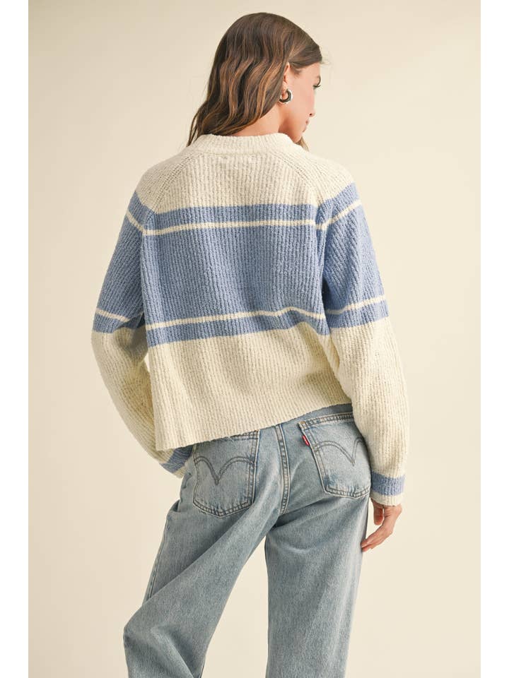 MIOU MUSE - Wholesale Knit Sweater - Women's - T3925 APRES-SKI LETTER FRONT SWEATER TOP