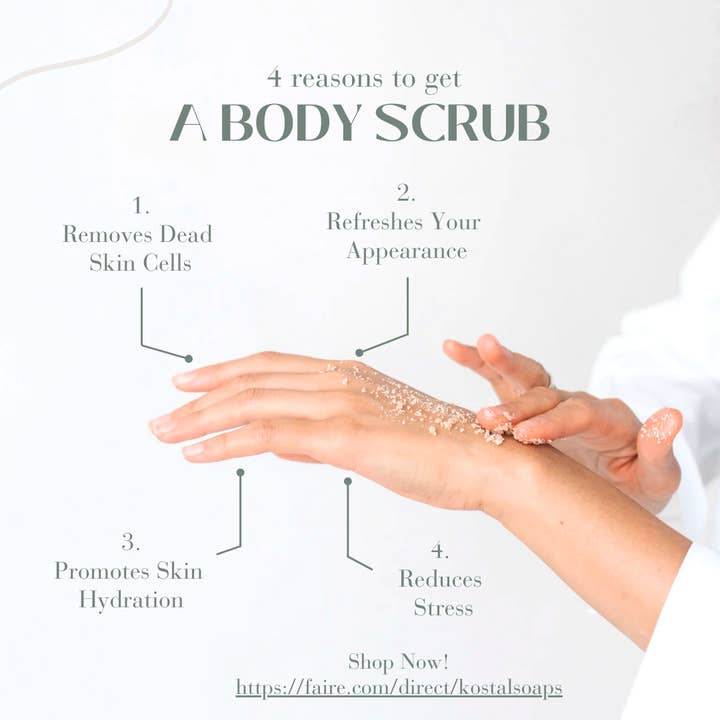 Kostal Soaps - Venta al por mayor Exfoliante corporal - Exfoliante corporal con sal marina | Exfoliante con azúcar | Exfoliante corporal suave4